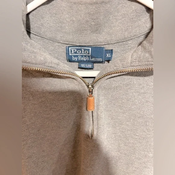 Men’s XL Polo By Ralph Lauren Estate Rib Quarter Zip Gray Pullover Sweater - Picture 2 of 4